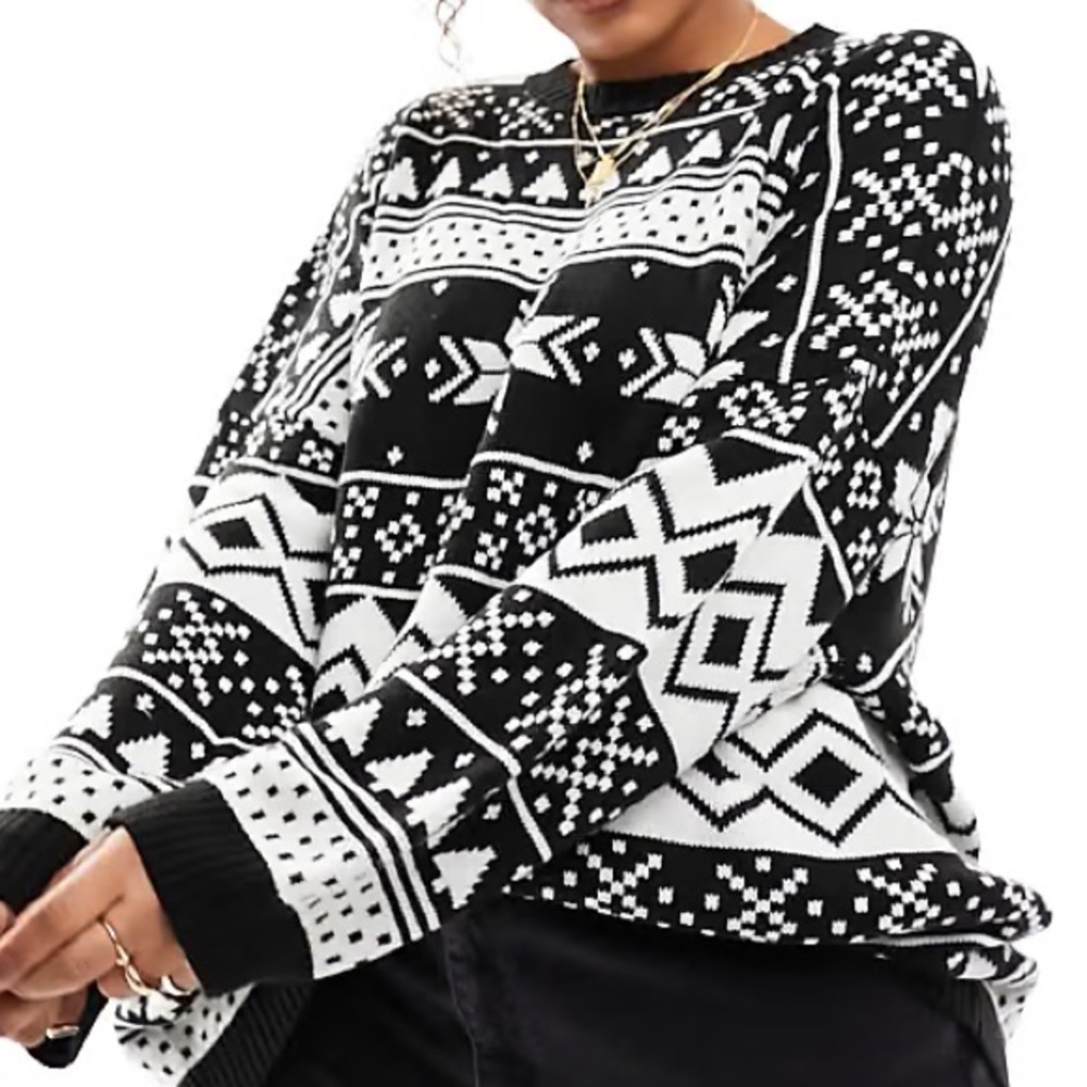 Asos Fairisle Oversized Sweater - Plus Size 14